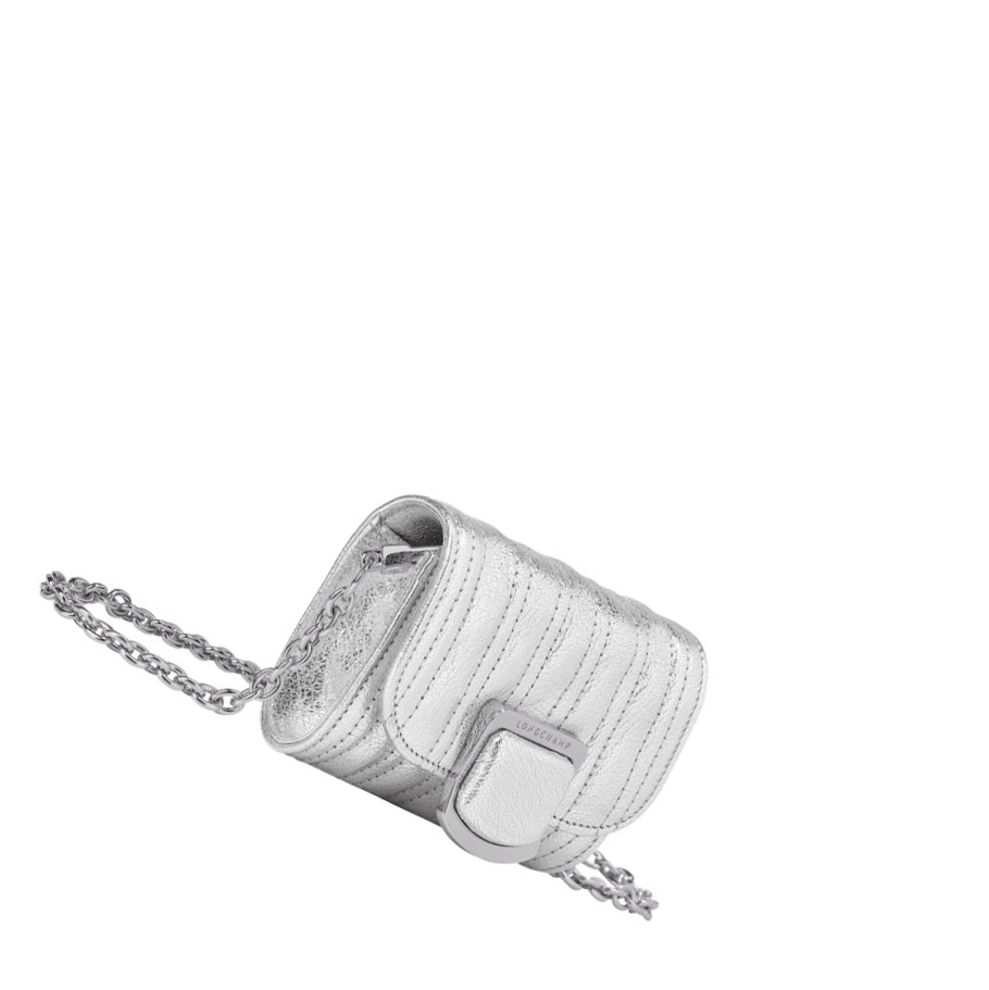 Longchamp Brioche Métal Rits Rond Portemonnee Dames Zilver | NL-KE45691