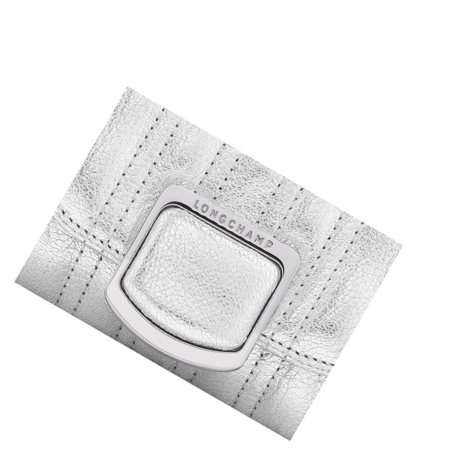 Longchamp Brioche Métal Rits Rond Portemonnee Dames Zilver | NL-KE45691