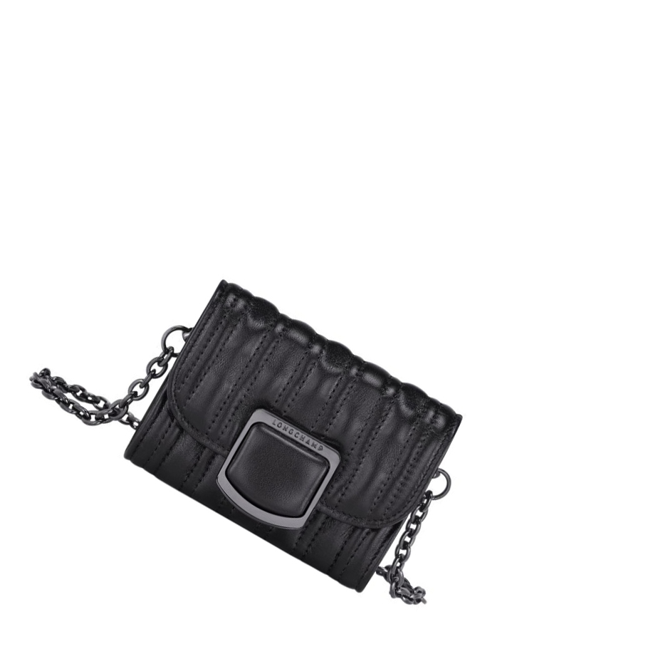 Longchamp Brioche Rits Rond Portemonnee Dames Zwart | NL-BE15708