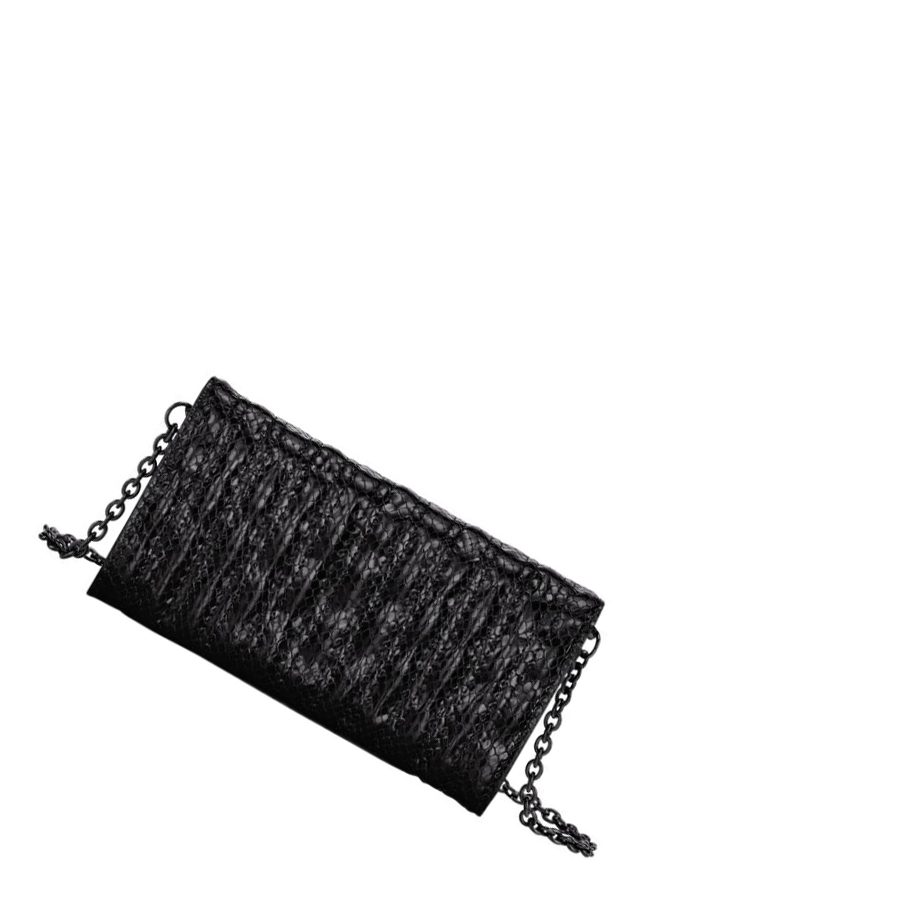 Longchamp Brioche Serpent Portefeuille Dames Zwart | NL-RB49206