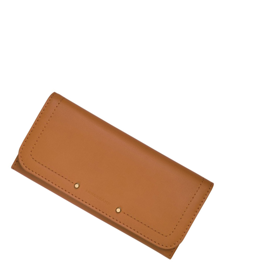 Longchamp Cavalcade Portefeuille Dames Beige | NL-PL21053