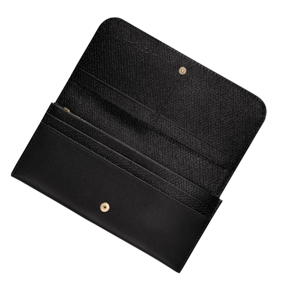 Longchamp Cavalcade Portefeuille Dames Zwart | NL-UR21706