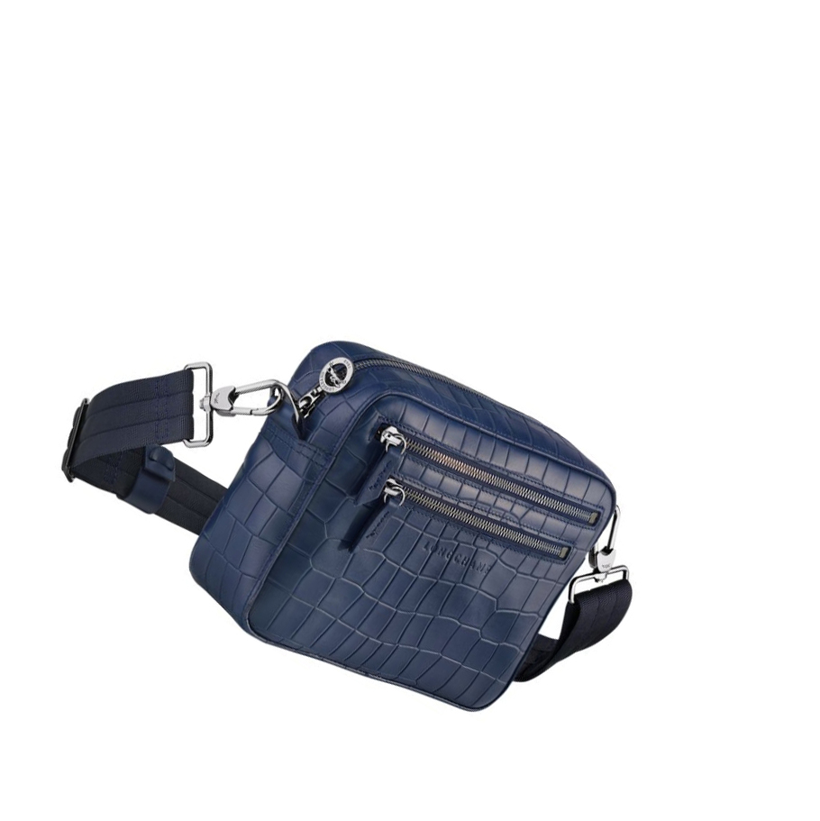 Longchamp Croco Block Crossbodytassen Dames Donkerblauw | NL-JO28531