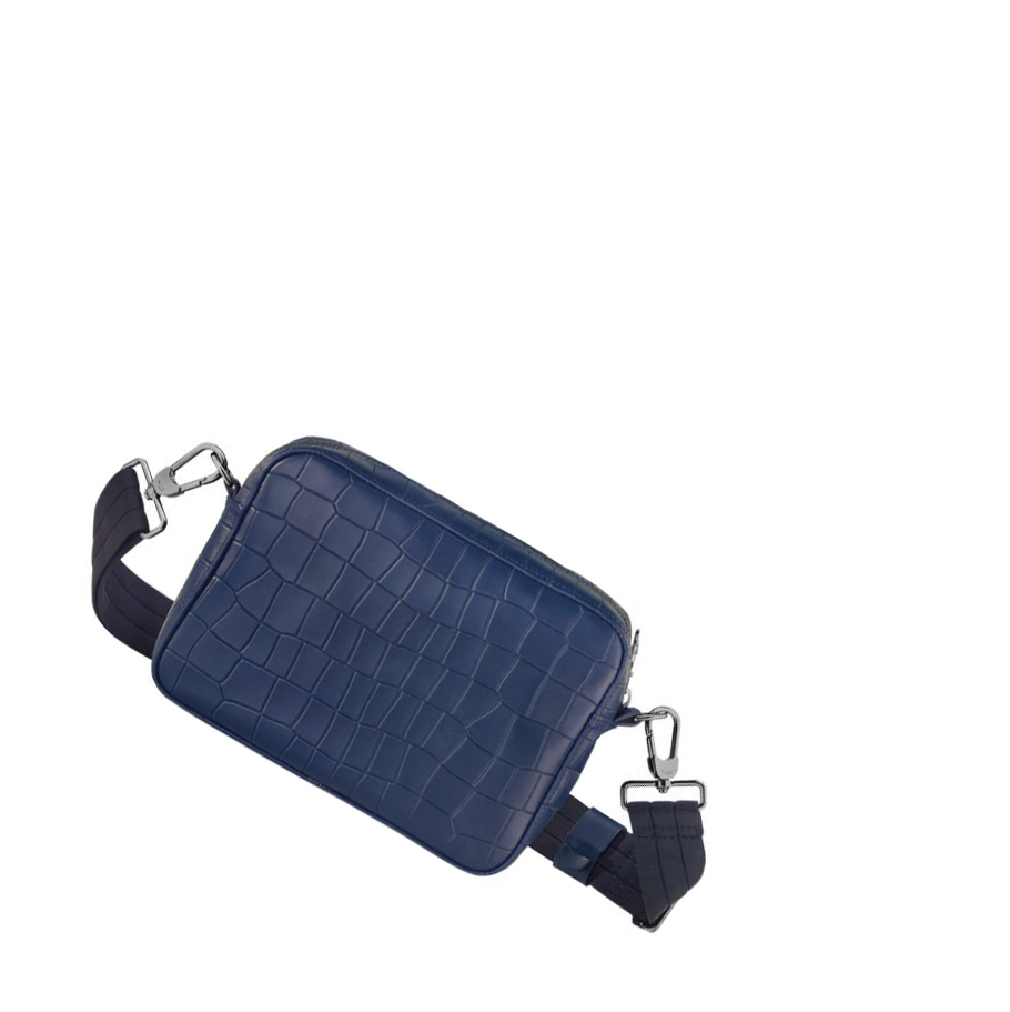 Longchamp Croco Block Crossbodytassen Dames Donkerblauw | NL-JO28531