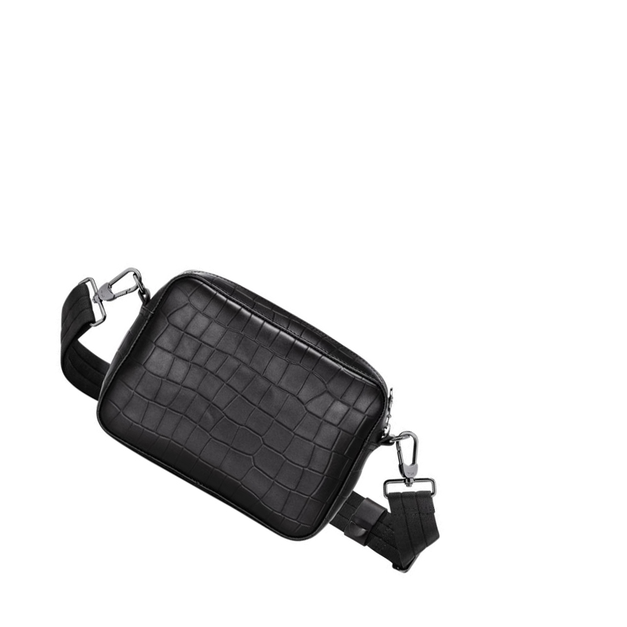 Longchamp Croco Block Crossbodytassen Dames Zwart | NL-XZ83471