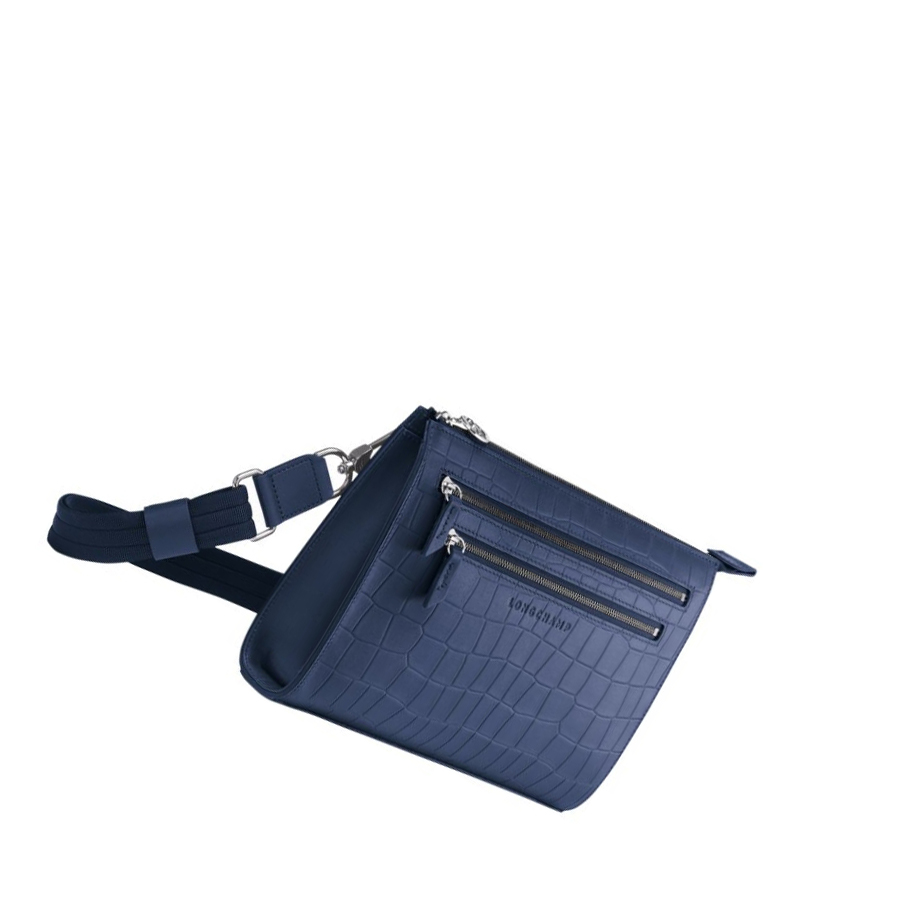 Longchamp Croco Block Crossbodytassen Heren Donkerblauw | NL-FB24710