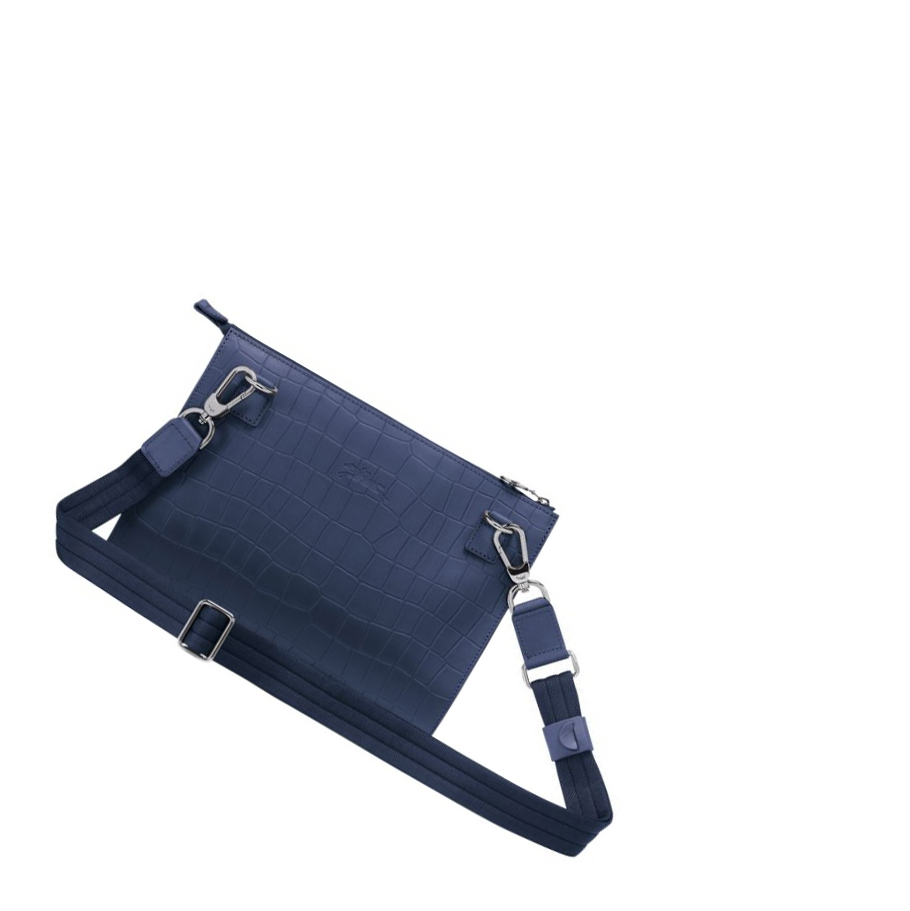 Longchamp Croco Block Crossbodytassen Heren Donkerblauw | NL-FB24710