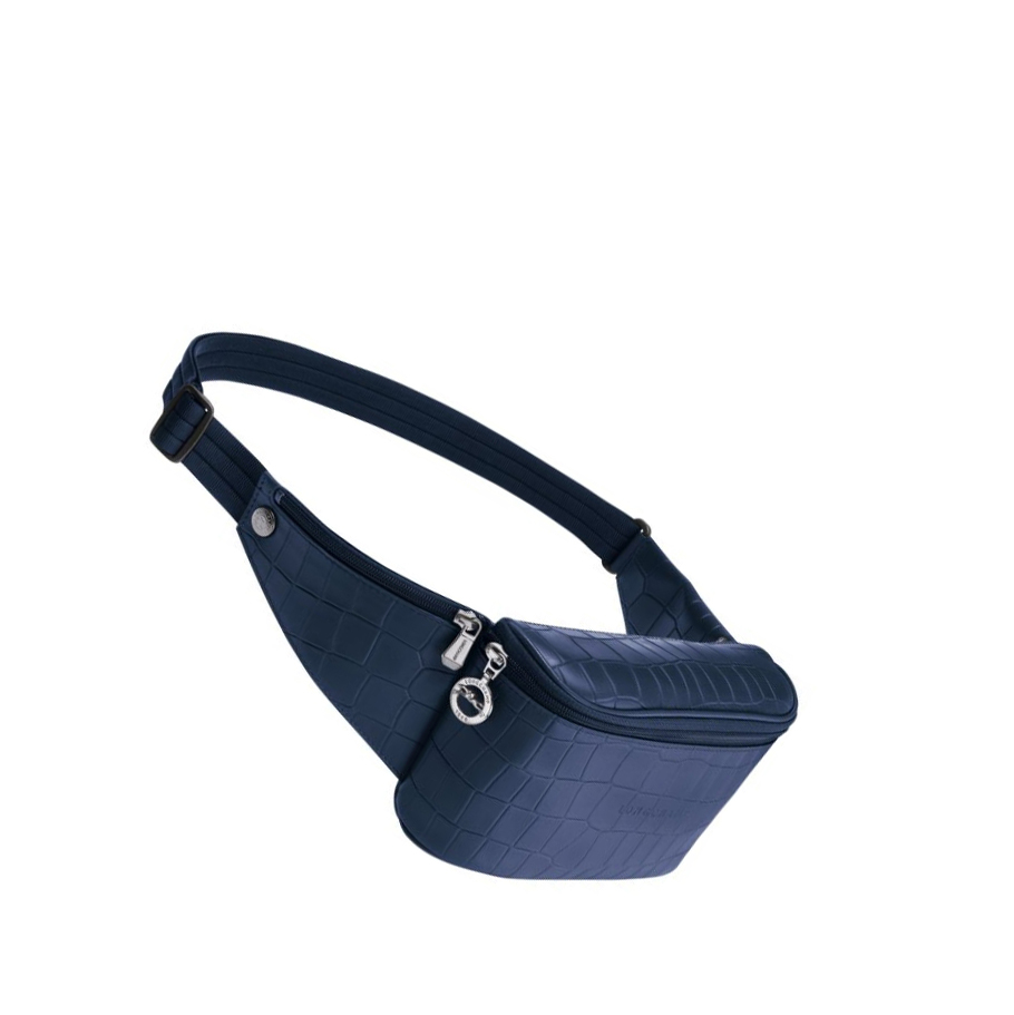 Longchamp Croco Block Heuptas Dames Donkerblauw | NL-VC06485
