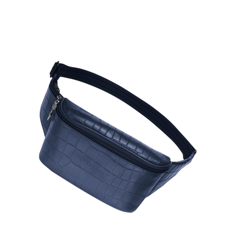 Longchamp Croco Block Heuptas Dames Donkerblauw | NL-VC06485