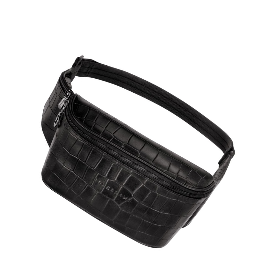 Longchamp Croco Block Heuptas Heren Zwart | NL-AR57493
