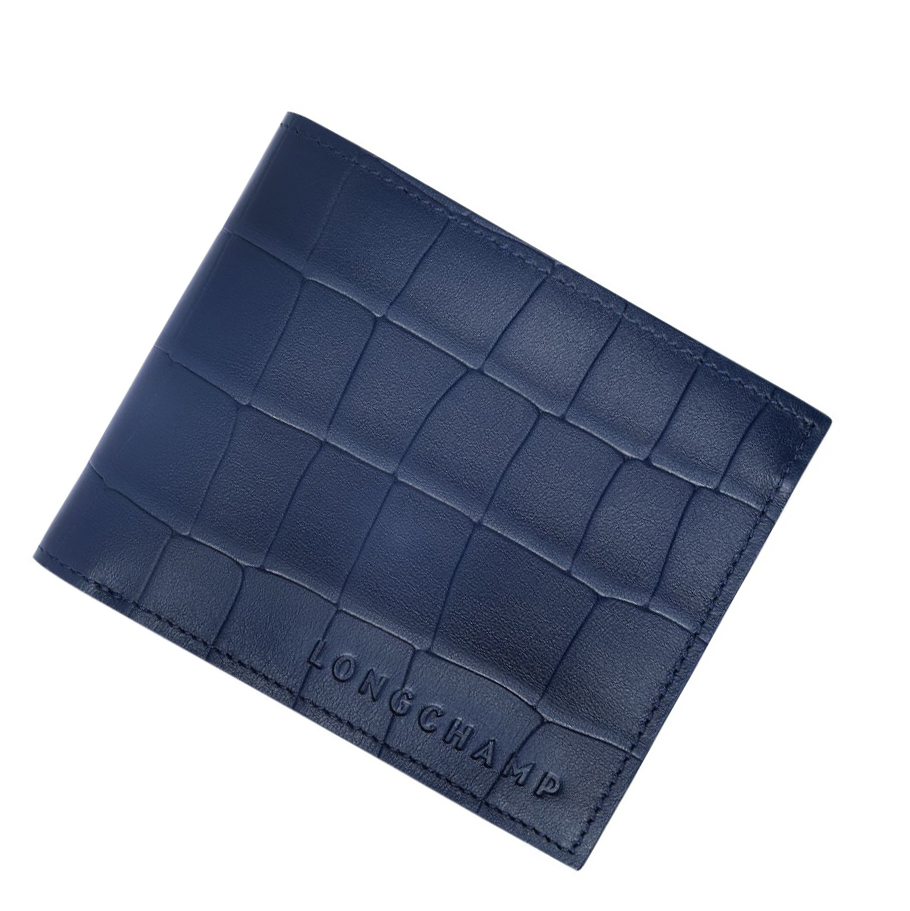 Longchamp Croco Block Portefeuille Dames Donkerblauw | NL-BS76185