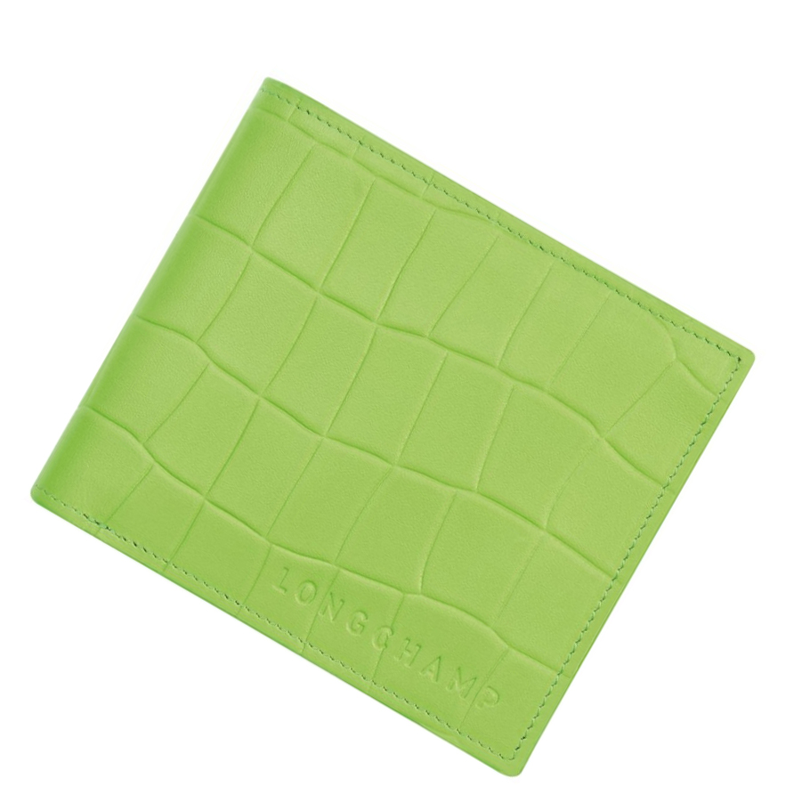 Longchamp Croco Block Portefeuille Heren Groen | NL-KI59834