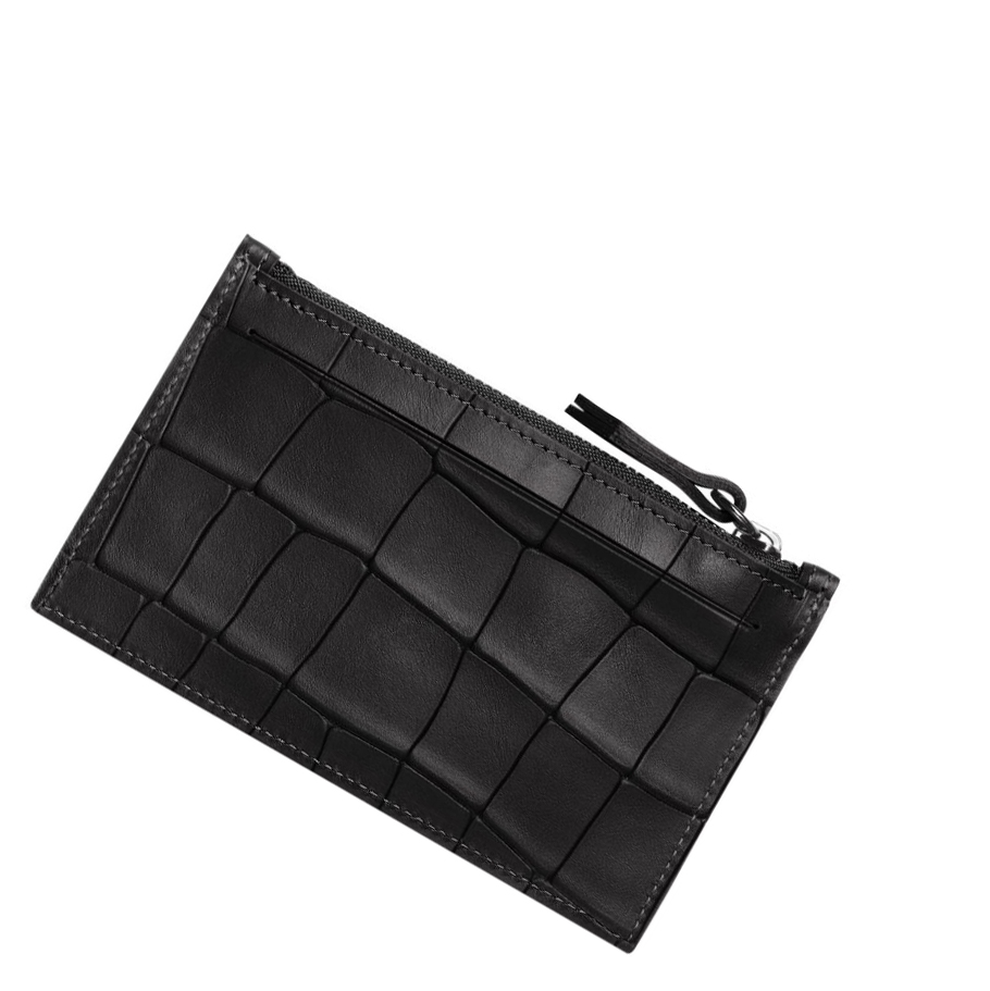 Longchamp Croco Block Portemonnee Dames Zwart | NL-UA96754