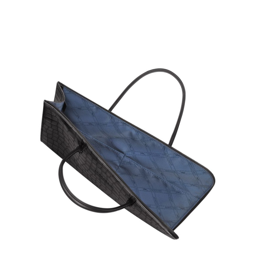 Longchamp Croco Block S Aktetas Heren Zwart | NL-HX17902