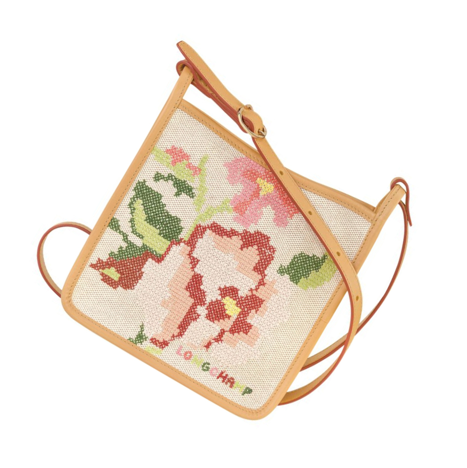 Longchamp Le Foulonné Brodé S Crossbodytassen Dames Roze | NL-IE20193
