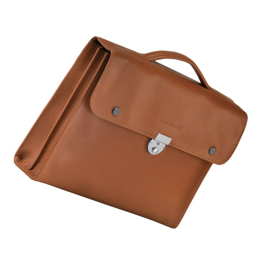 Longchamp Le Foulonné M Aktetas Dames Bruin | NL-FJ45239