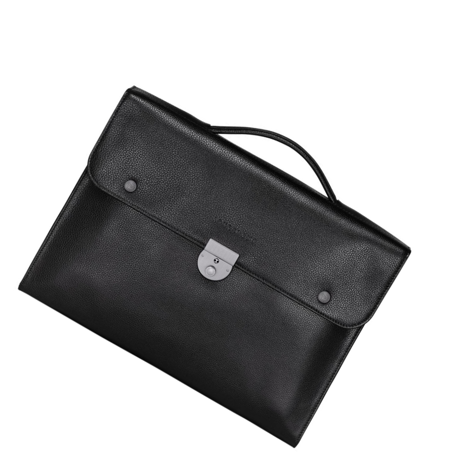 Longchamp Le Foulonné M Aktetas Dames Zwart | NL-UG48017