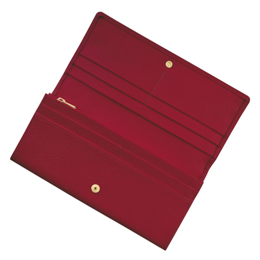 Longchamp Le Foulonné Portefeuille Dames Rood | NL-EA49120