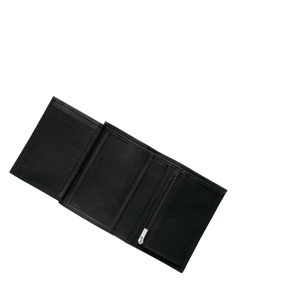 Longchamp Le Foulonné Portefeuille Heren Zwart | NL-QX20516