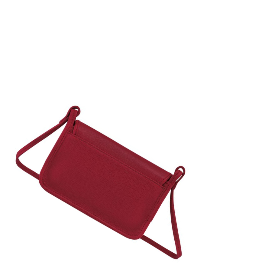 Longchamp Le Foulonné Rits Rond Portemonnee Dames Rood | NL-GT59416