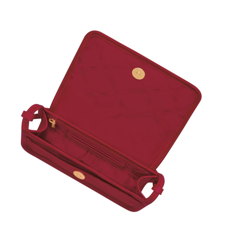 Longchamp Le Foulonné Rits Rond Portemonnee Dames Rood | NL-GT59416