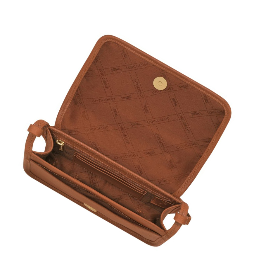 Longchamp Le Foulonné Rits Rond Portemonnee Dames Bruin | NL-KD60491