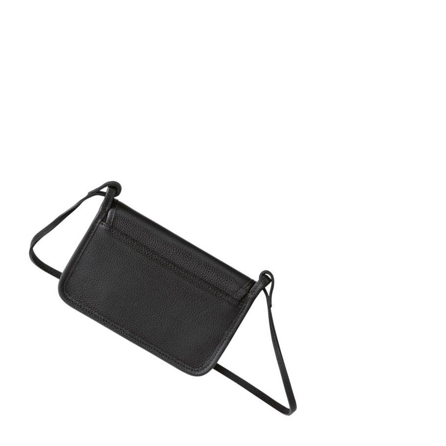 Longchamp Le Foulonné Rits Rond Portemonnee Dames Zwart | NL-NP53102
