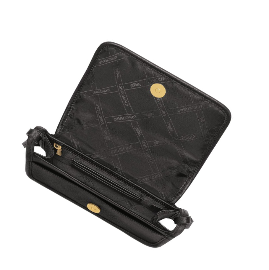 Longchamp Le Foulonné Rits Rond Portemonnee Dames Zwart | NL-NP53102