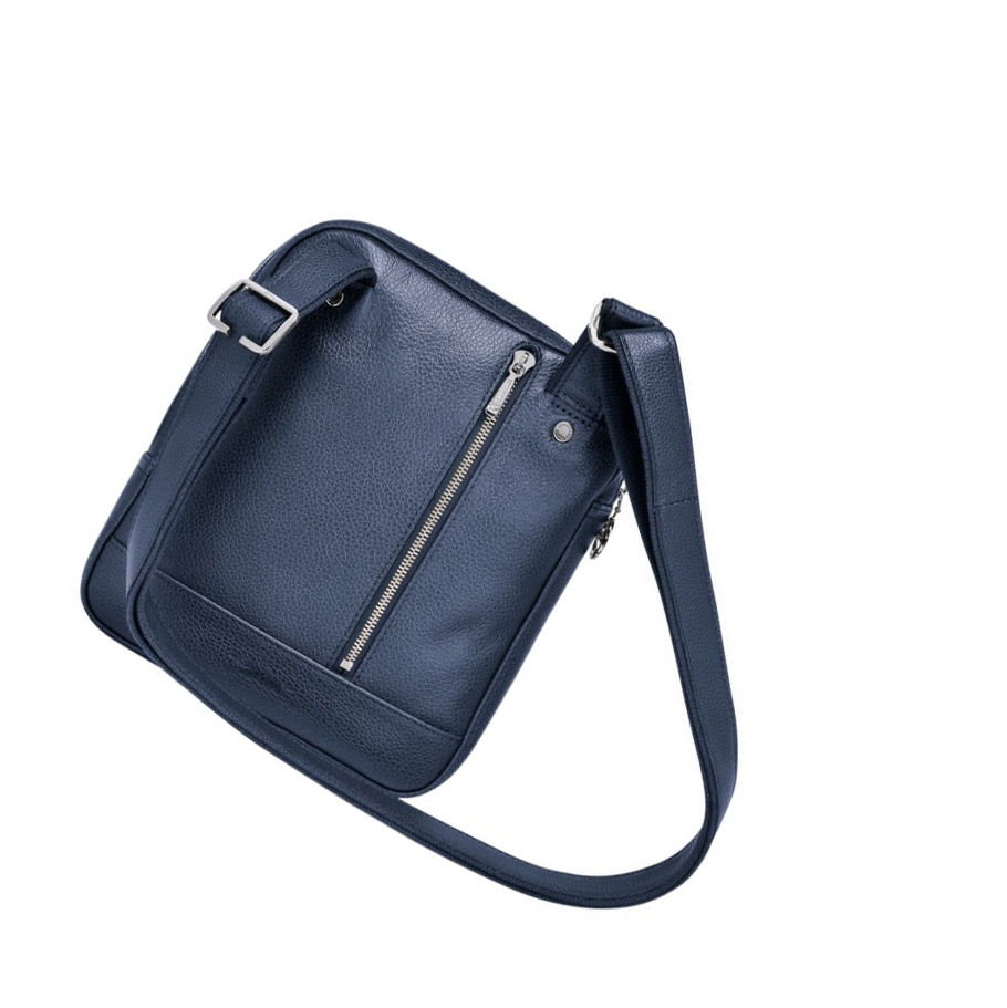 Longchamp Le Foulonné S Crossbodytassen Heren Donkerblauw | NL-QK93508