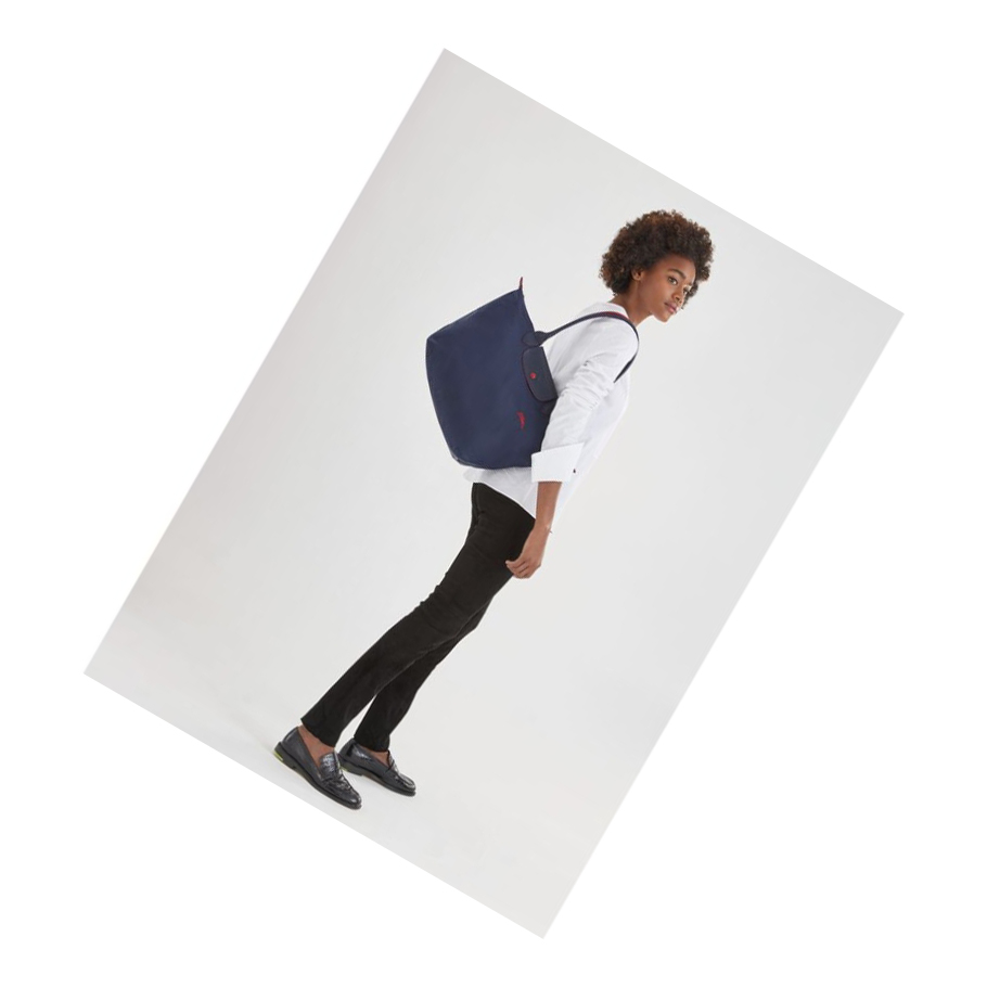 Longchamp Le Pliage Club L Schoudertassen Dames Donkerblauw | NL-RY87592