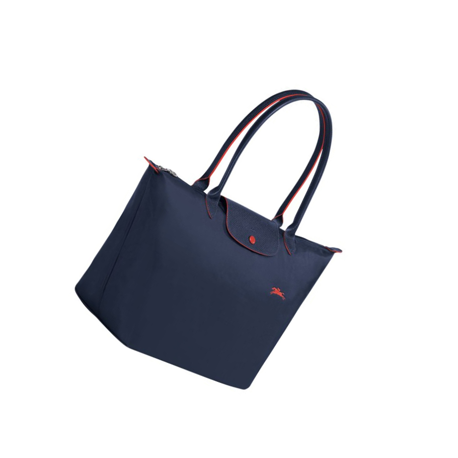 Longchamp Le Pliage Club L Schoudertassen Dames Donkerblauw | NL-RY87592