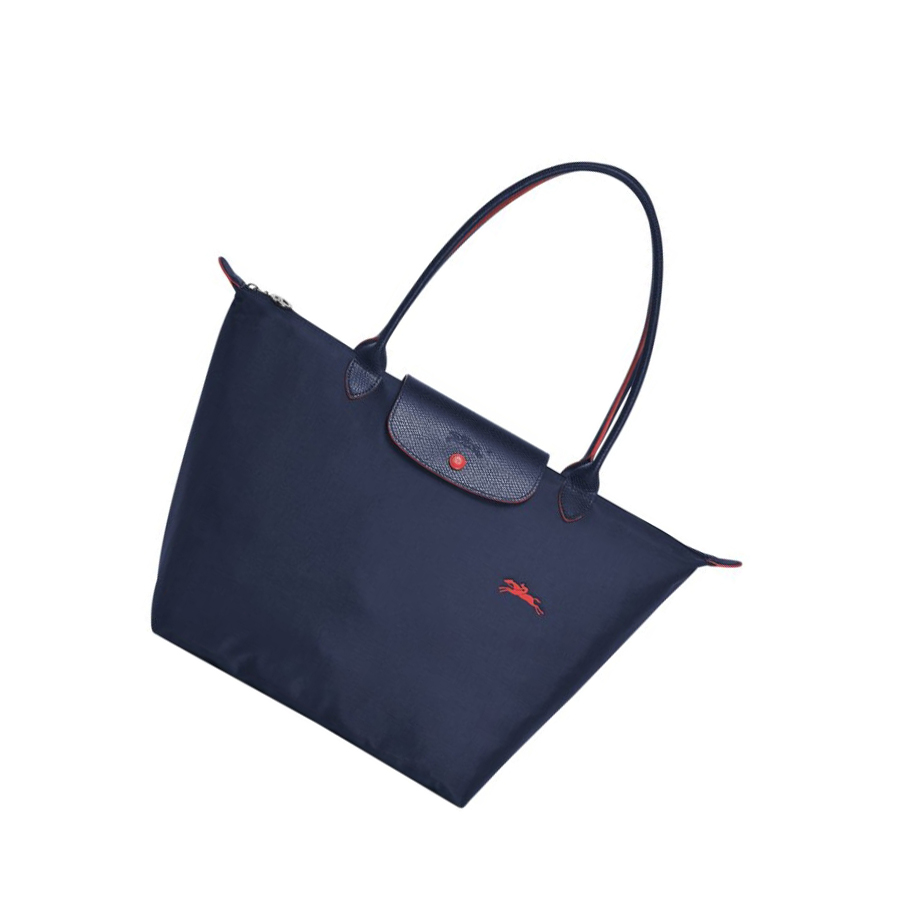 Longchamp Le Pliage Club L Schoudertassen Dames Donkerblauw | NL-RY87592