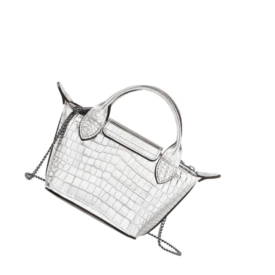 Longchamp Le Pliage Cuir Croco Crossbodytassen Dames Zilver | NL-CE68754