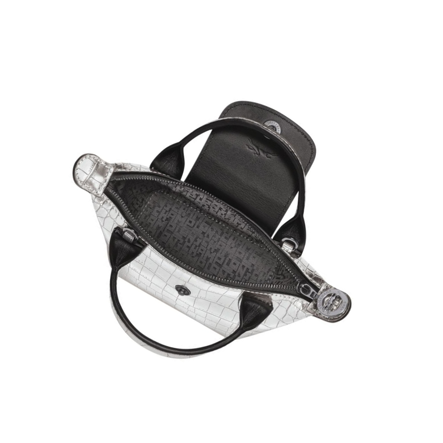 Longchamp Le Pliage Cuir Croco Crossbodytassen Dames Zilver | NL-CE68754