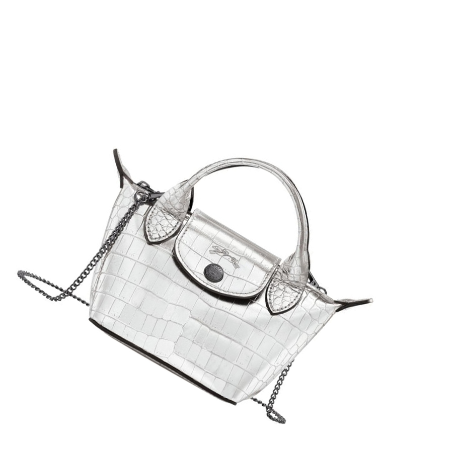 Longchamp Le Pliage Cuir Croco Crossbodytassen Dames Zilver | NL-CE68754