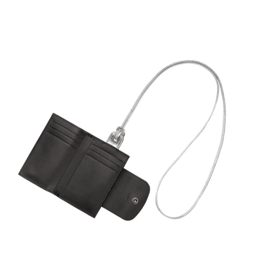 Longchamp Le Pliage Cuir Croco Kaarthouder Dames Zilver | NL-MW43689