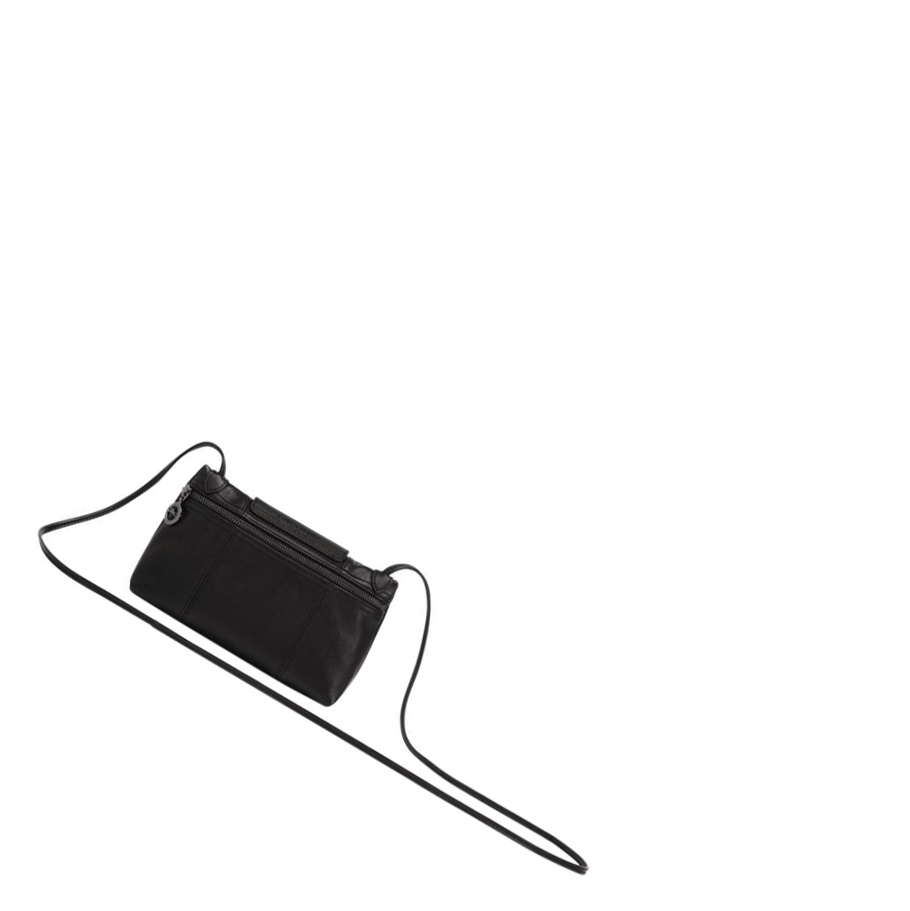 Longchamp Le Pliage Cuir Crossbodytassen Dames Zwart | NL-BE71203