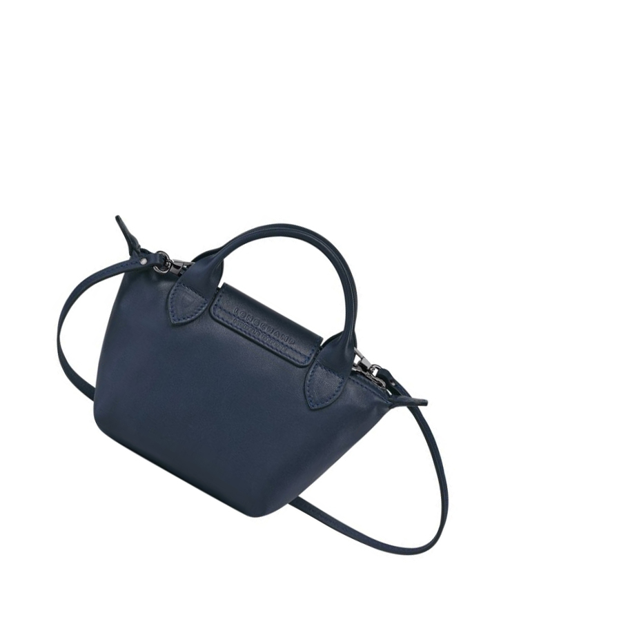 Longchamp Le Pliage Cuir Crossbodytassen Dames Donkerblauw | NL-FQ14053