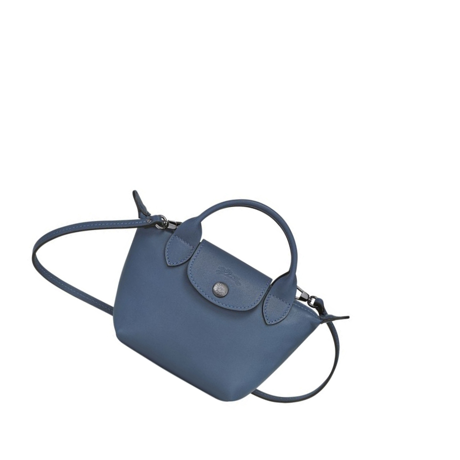 Longchamp Le Pliage Cuir Crossbodytassen Dames Blauw | NL-KN71203