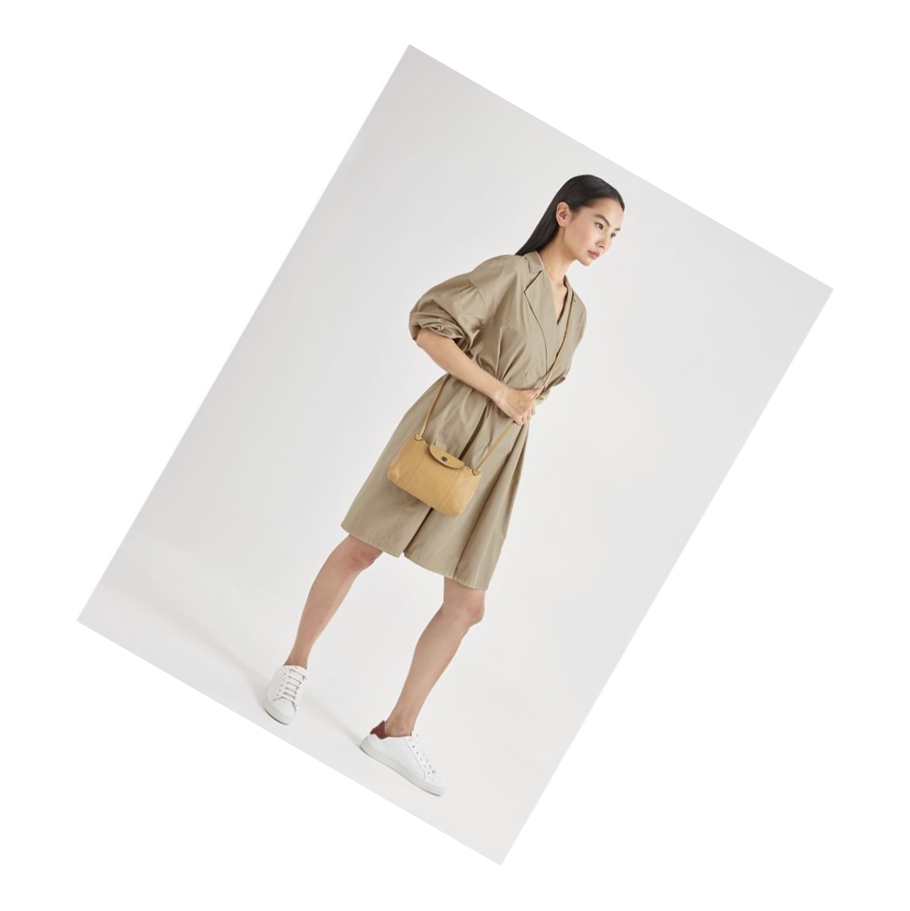 Longchamp Le Pliage Cuir Crossbodytassen Dames Beige | NL-YI87053