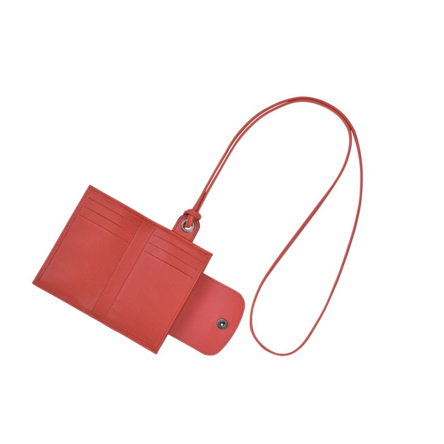 Longchamp Le Pliage Cuir Kaarthouder Dames Rood | NL-NT21685