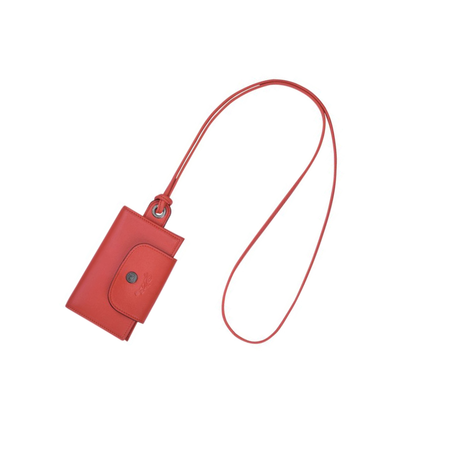 Longchamp Le Pliage Cuir Kaarthouder Dames Rood | NL-NT21685