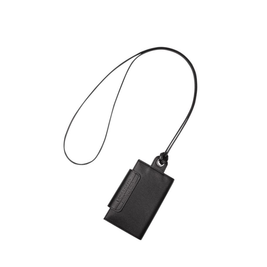 Longchamp Le Pliage Cuir Kaarthouder Dames Zwart | NL-QM32715