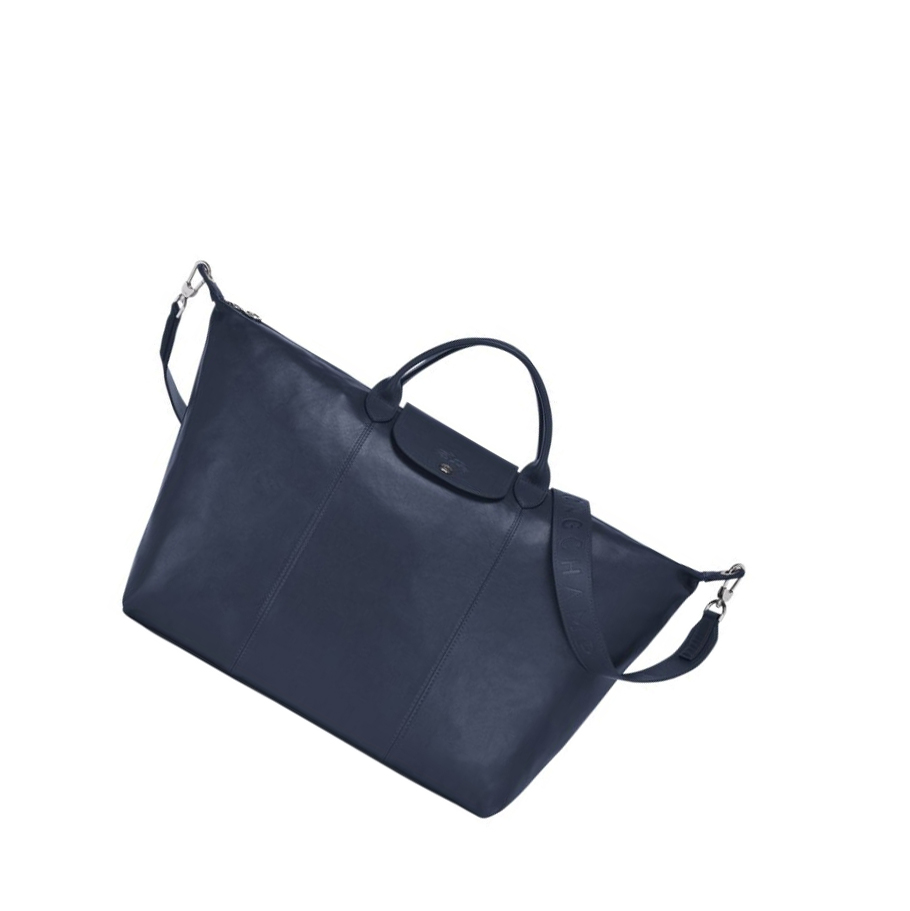 Longchamp Le Pliage Cuir L Reistas Dames Donkerblauw | NL-NC41873