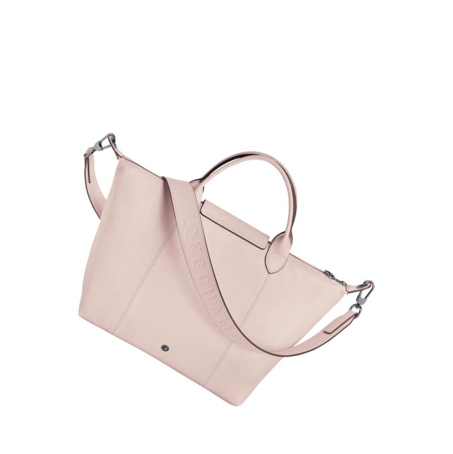 Longchamp Le Pliage Cuir M Handtas Dames Roze | NL-JQ05146