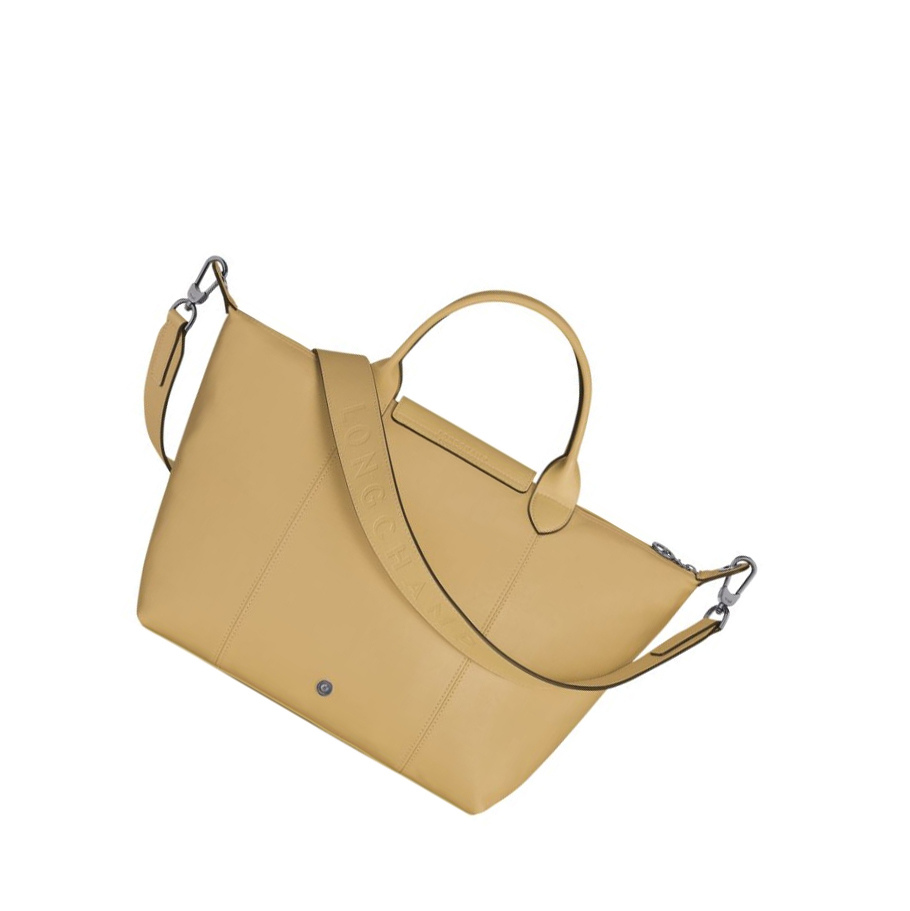 Longchamp Le Pliage Cuir M Handtas Dames Beige | NL-VD40182