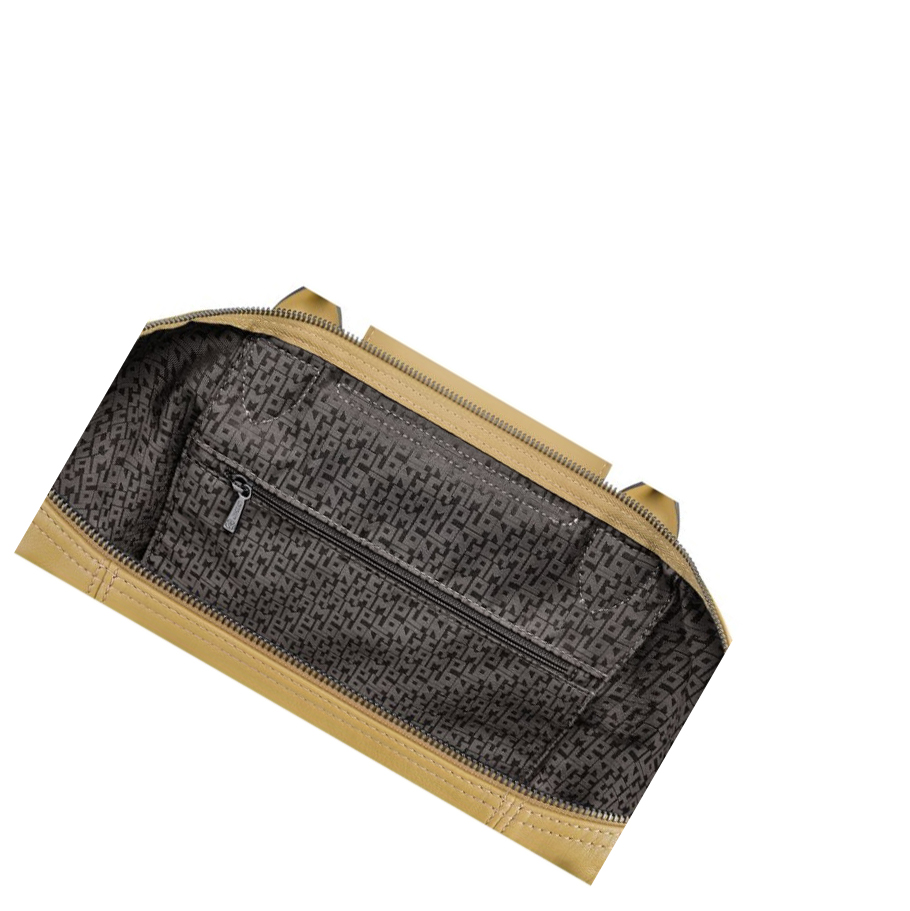 Longchamp Le Pliage Cuir M Handtas Dames Beige | NL-VD40182