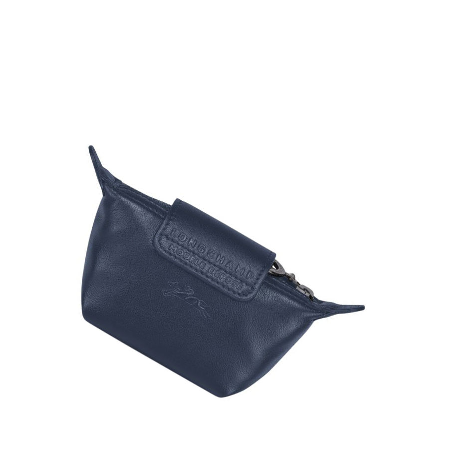Longchamp Le Pliage Cuir Portemonnee Dames Donkerblauw | NL-ZO62479