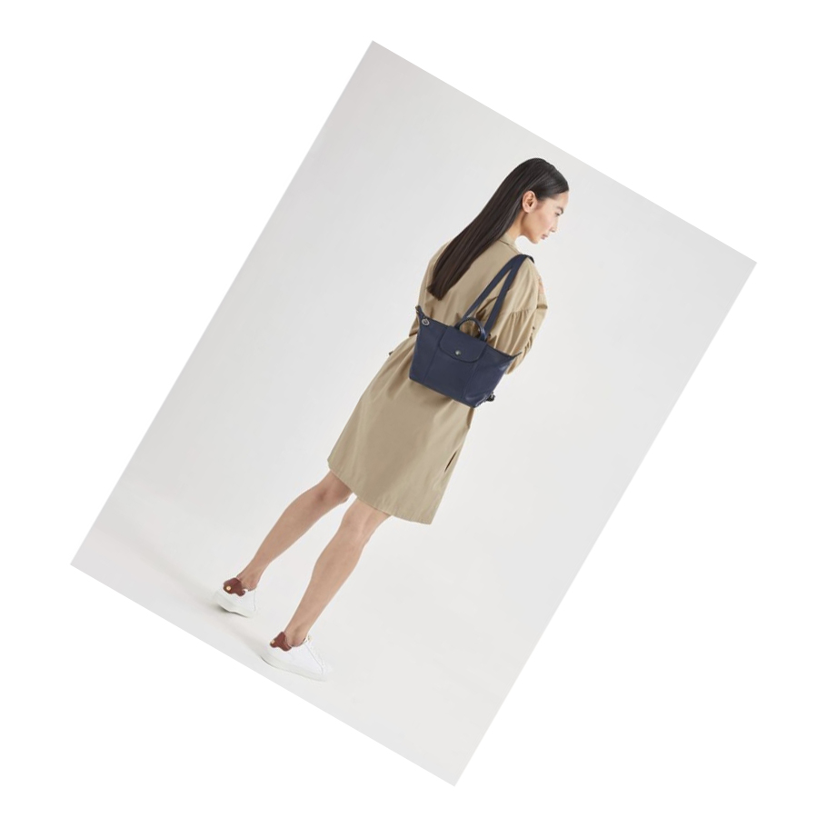 Longchamp Le Pliage Cuir Rugzak Dames Donkerblauw | NL-PR72316