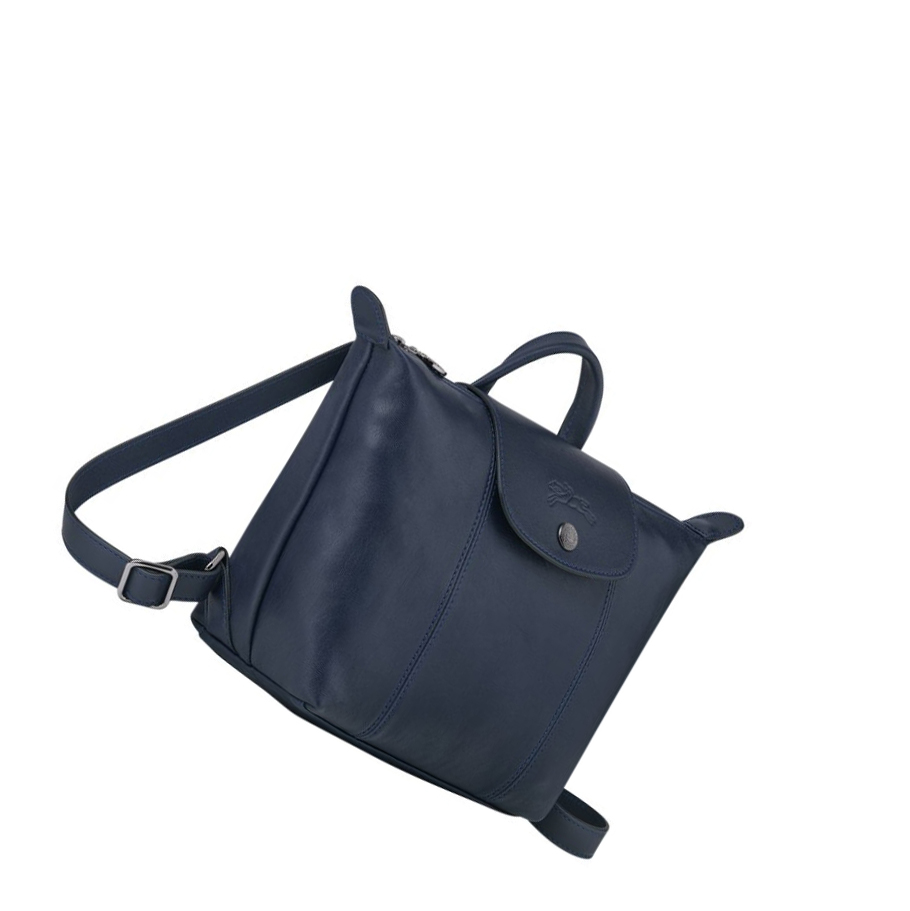 Longchamp Le Pliage Cuir Rugzak Dames Donkerblauw | NL-PR72316